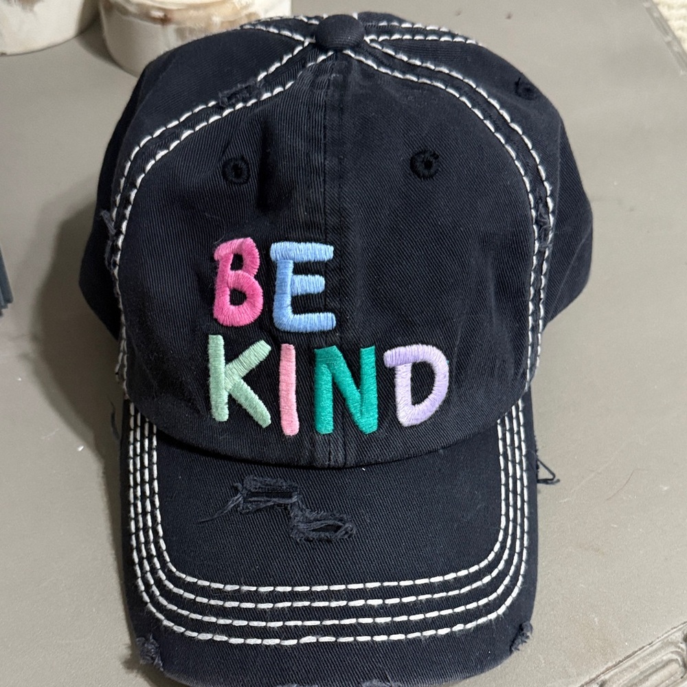 Black 'Be Kind' Embroidered Cap